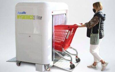 Un dispositivo que garantiza la higiene en los carros de supermercado