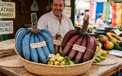 Cómo son los plátanos azul y rojo cultivados en Canarias
